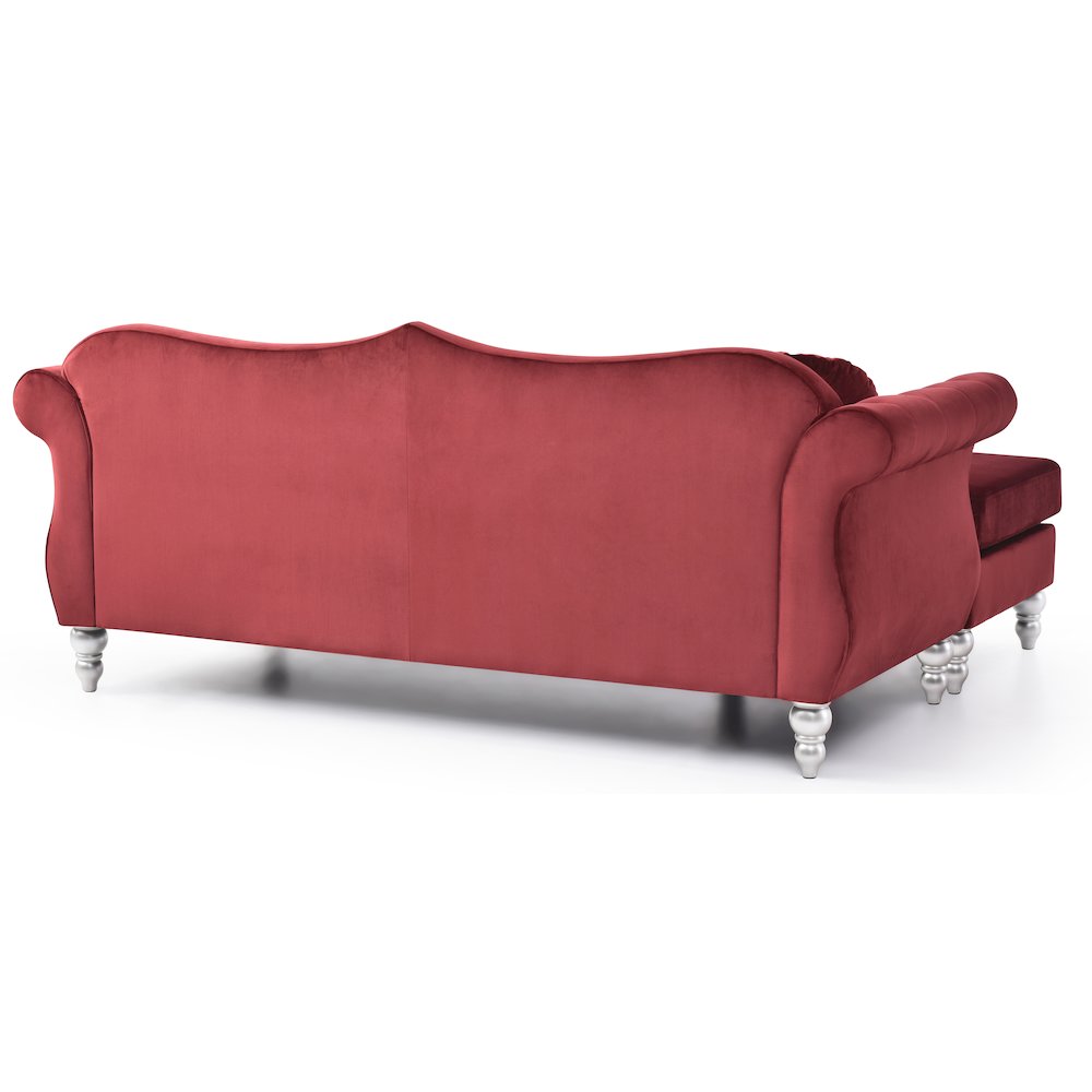 Glory Furniture Hollywood Sofa Chaise in Burgundy Color. Picture 4