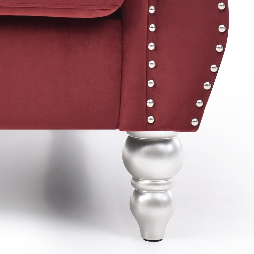 Glory Furniture Hollywood Sofa Chaise in Burgundy Color. Picture 5