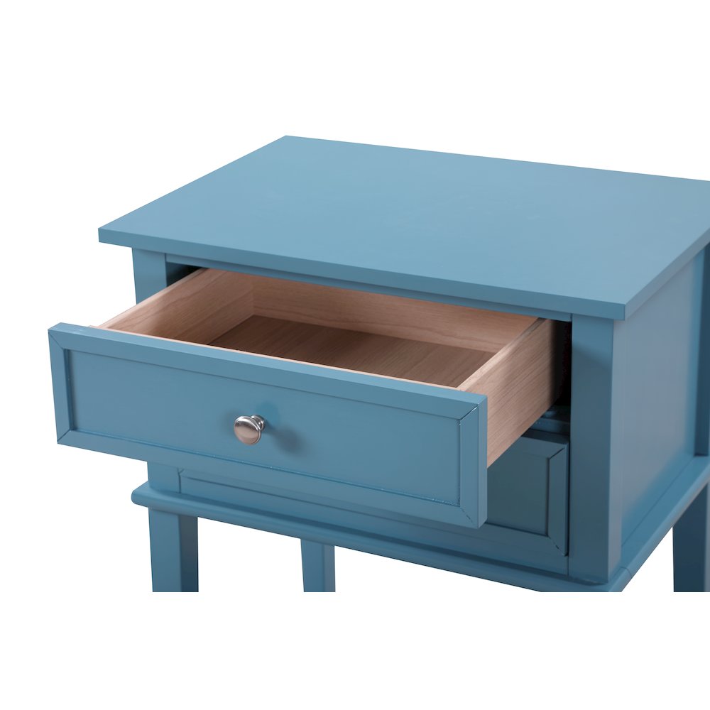 Glory Furniture Newton Nightstand in Teal Color. Picture 3