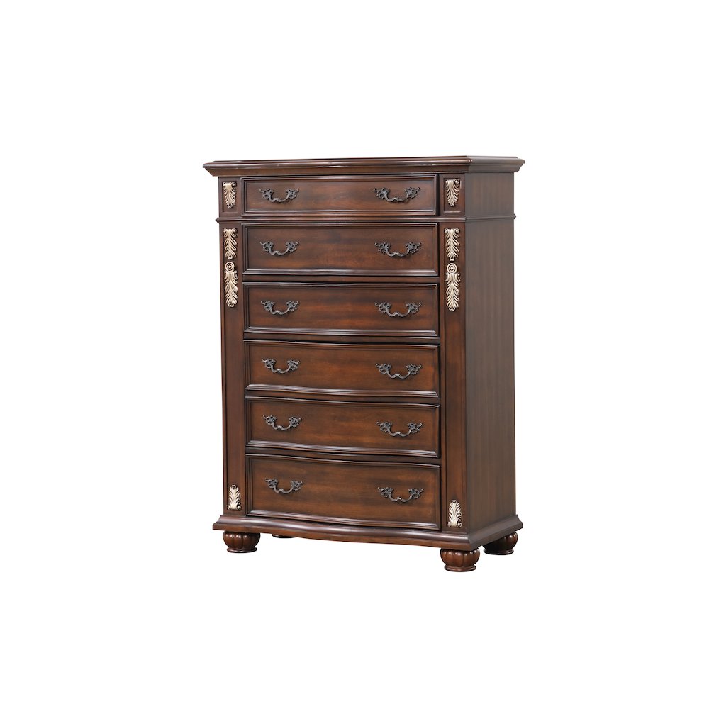 Glory Furniture Lyon Chest in Classic Cherry Color. Picture 1