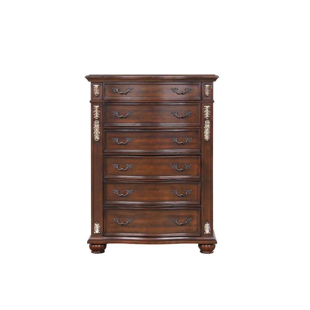 Glory Furniture Lyon Chest in Classic Cherry Color. Picture 5