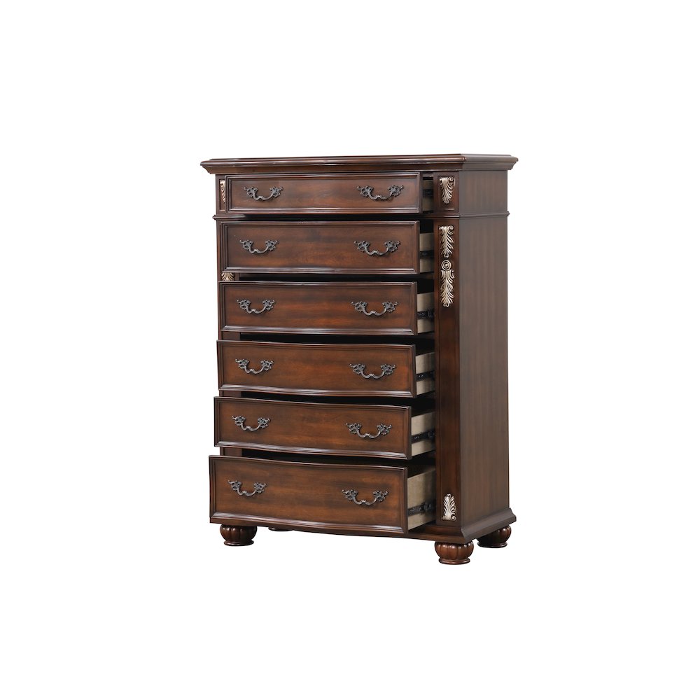 Glory Furniture Lyon Chest in Classic Cherry Color. Picture 6