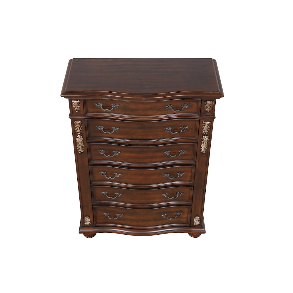 Glory Furniture Lyon Chest in Classic Cherry Color. Picture 8