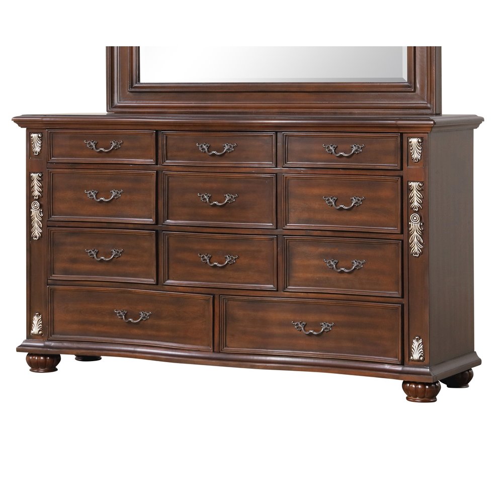 Glory Furniture Lyon Dresser in Classic Cherry Color. Picture 1