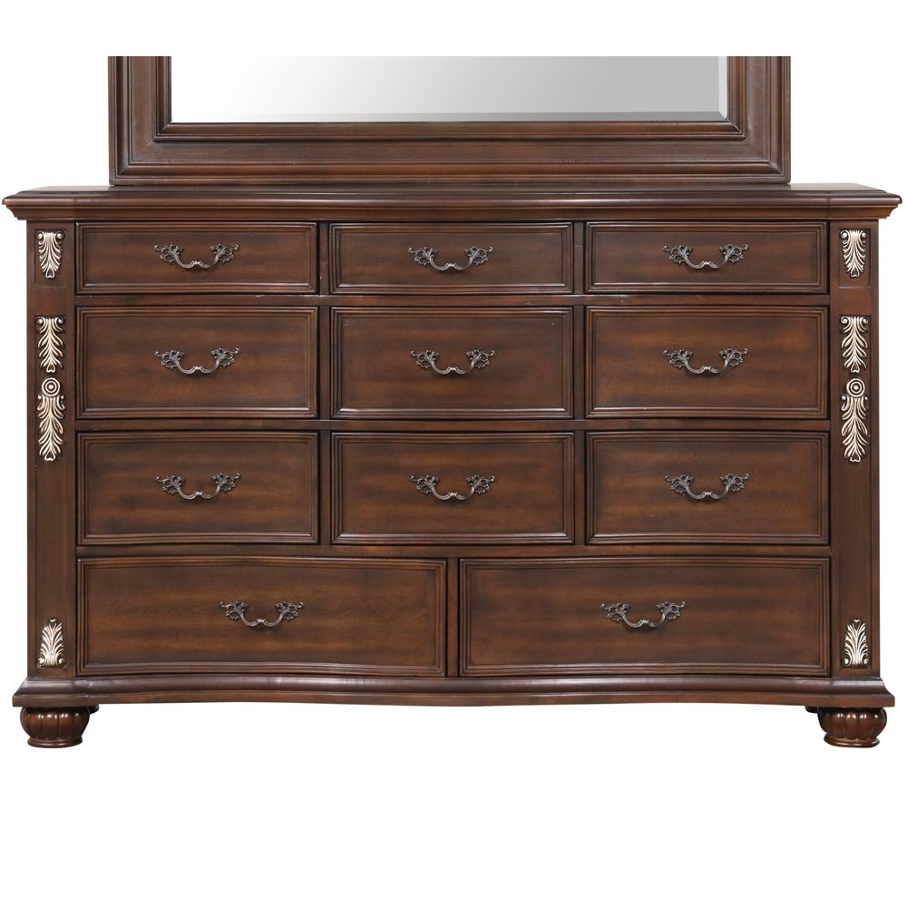 Glory Furniture Lyon Dresser in Classic Cherry Color. Picture 7