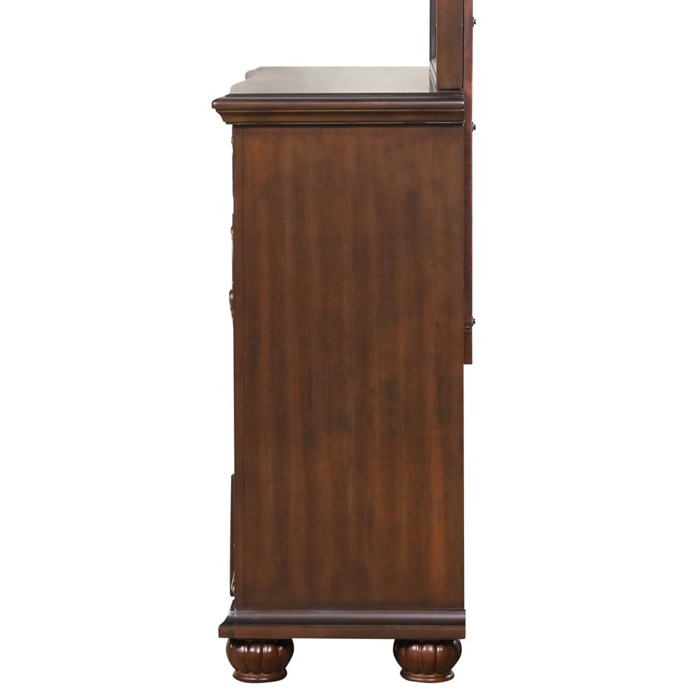 Glory Furniture Lyon Dresser in Classic Cherry Color. Picture 8
