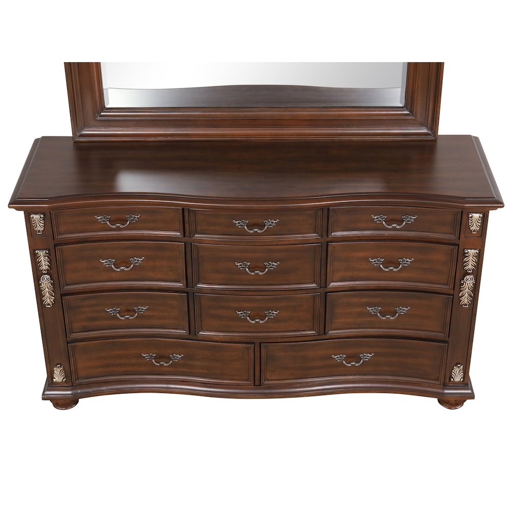 Glory Furniture Lyon Dresser in Classic Cherry Color. Picture 9