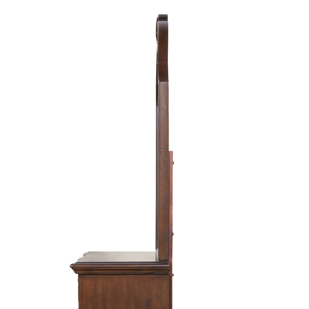 Glory Furniture Lyon Mirror in Classic Cherry Color. Picture 3