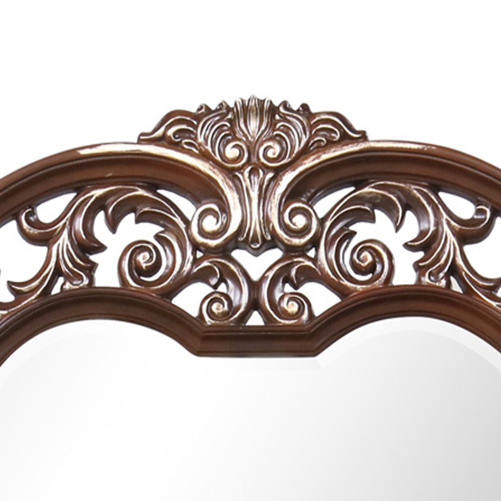 Glory Furniture Lyon Mirror in Classic Cherry Color. Picture 5