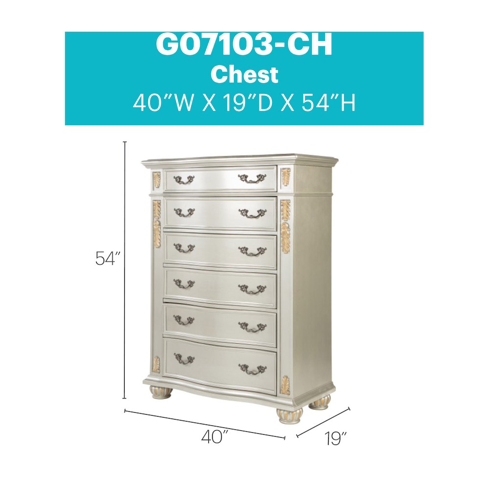 Glory Furniture Lyon Chest in Champagne Color. Picture 7