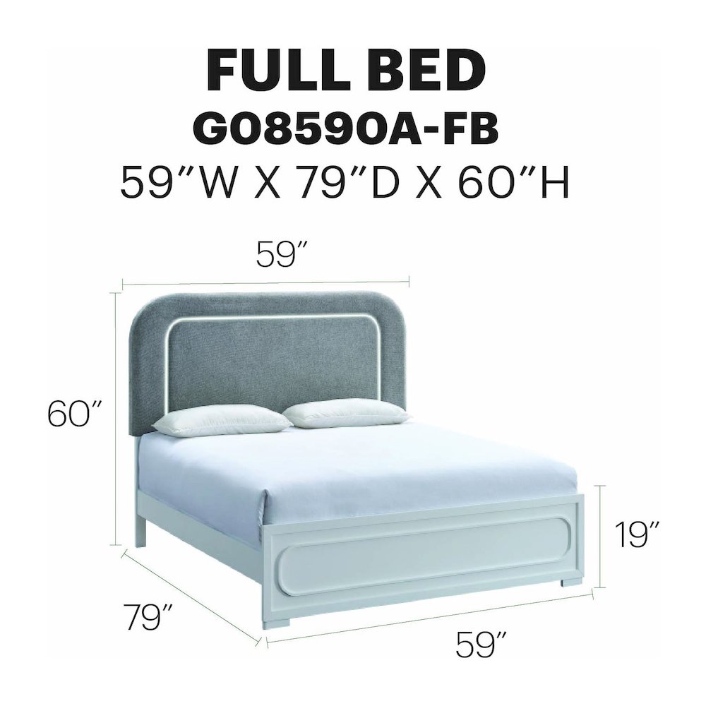 Glory Furniture Milan Full Bed, White. Picture 7