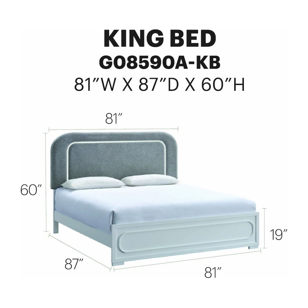 Glory Furniture Milan King Bed, White. Picture 7
