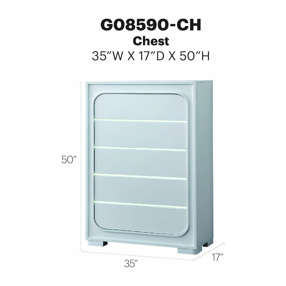 Glory Furniture Milan Chest, White. Picture 7