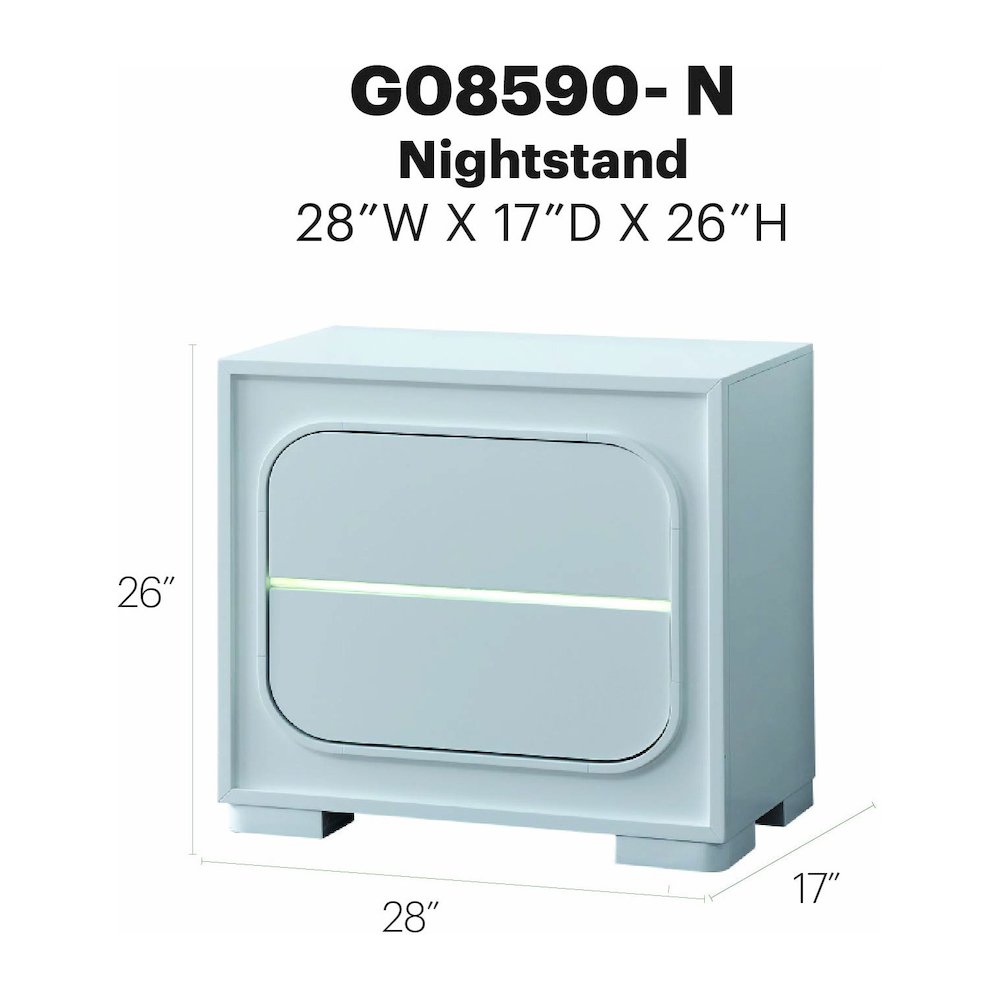 Glory Furniture Milan Nightstand, White. Picture 13