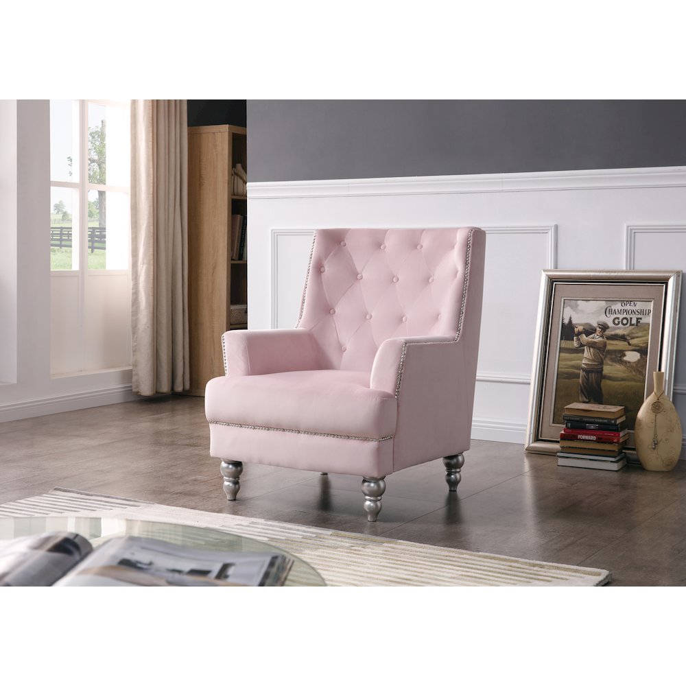 Glory Furniture Pamona Accent Chair in Pink Color. Picture 6