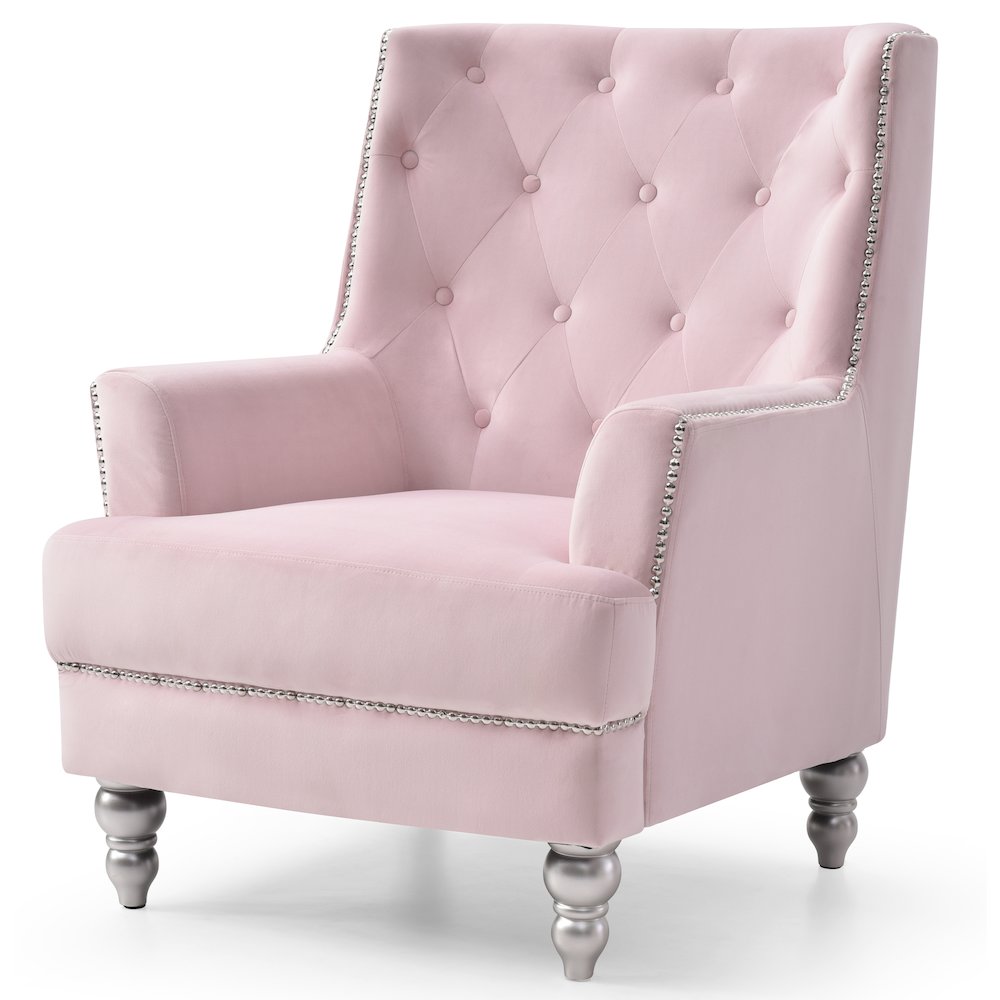 Glory Furniture Pamona Accent Chair in Pink Color. Picture 1