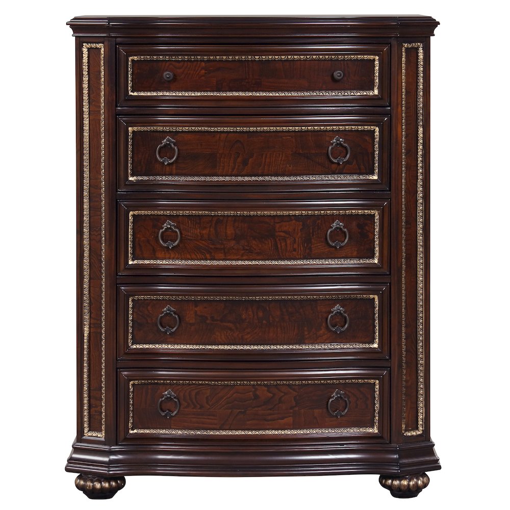 Glory Furniture Paris Chest in Classic Cherry Color. Picture 5