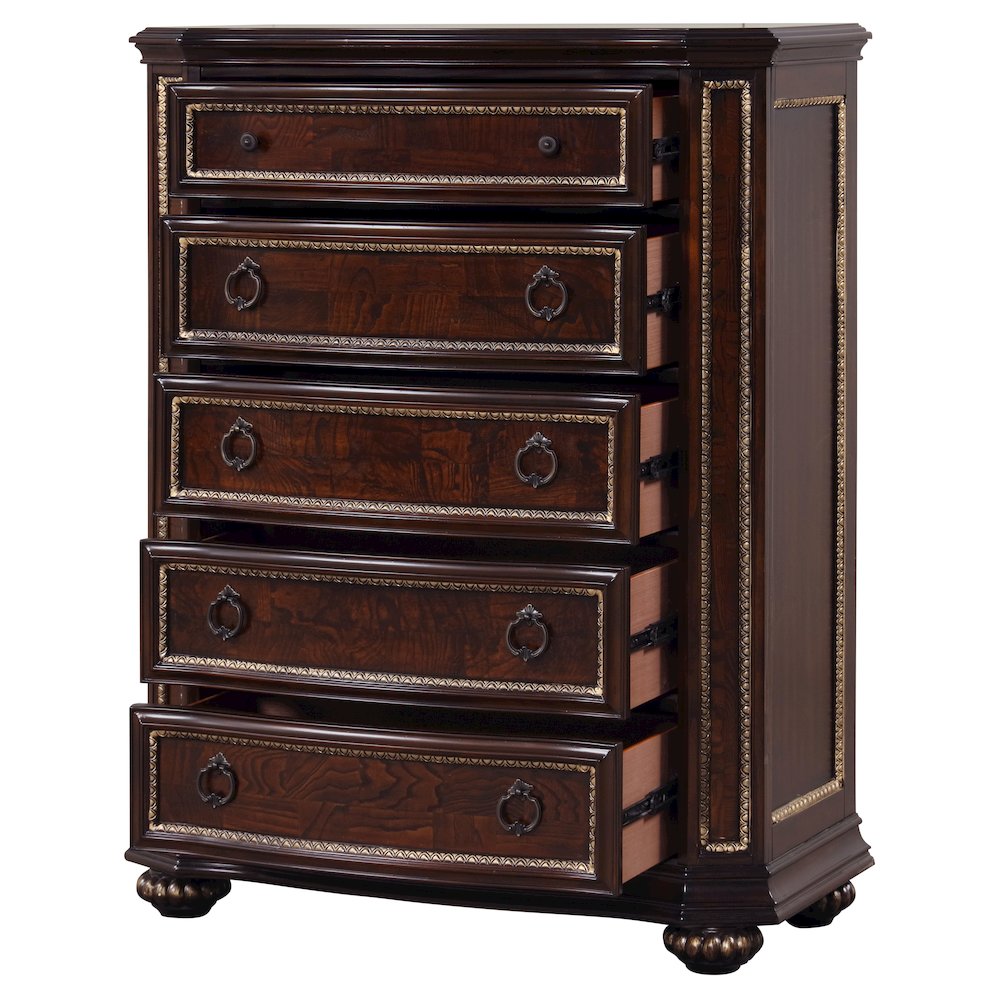 Glory Furniture Paris Chest in Classic Cherry Color. Picture 7