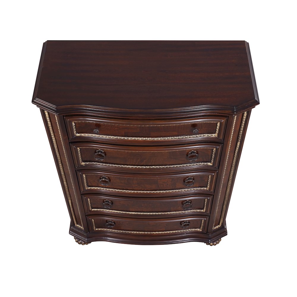 Glory Furniture Paris Chest in Classic Cherry Color. Picture 9