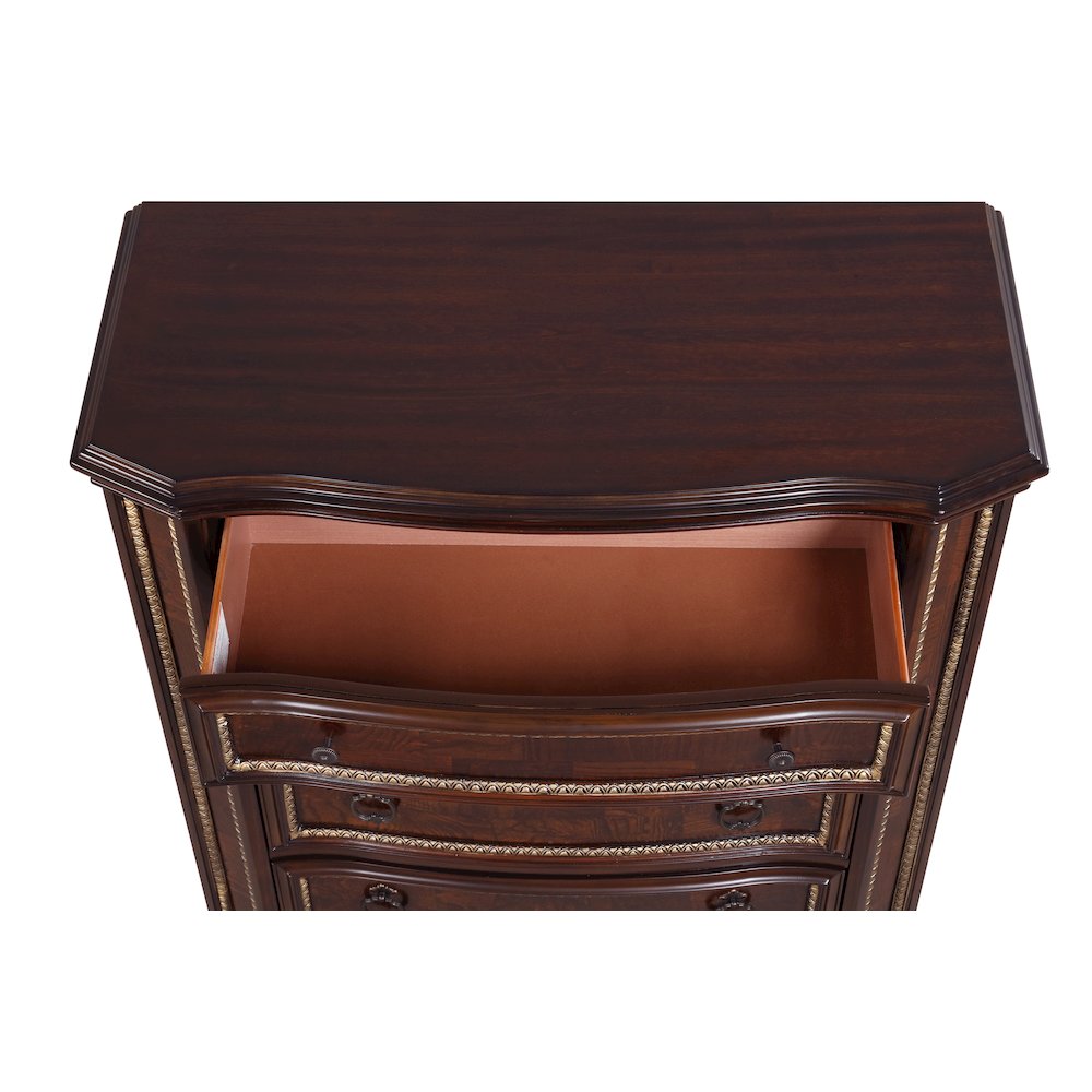 Glory Furniture Paris Chest in Classic Cherry Color. Picture 10