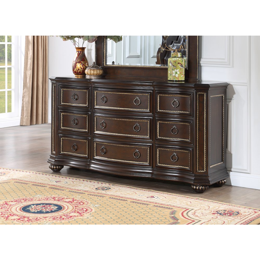 Glory Furniture Paris Dresser in Classic Cherry Color. Picture 11