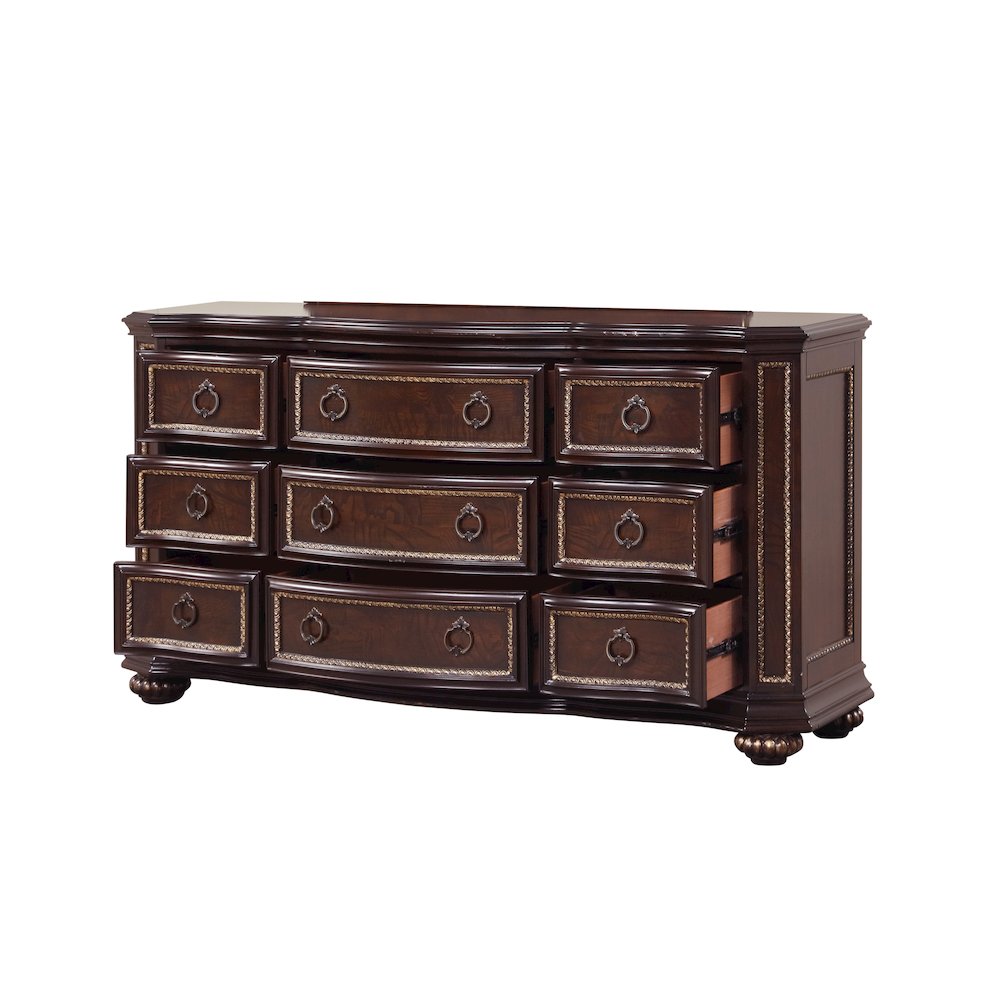 Glory Furniture Paris Dresser in Classic Cherry Color. Picture 8