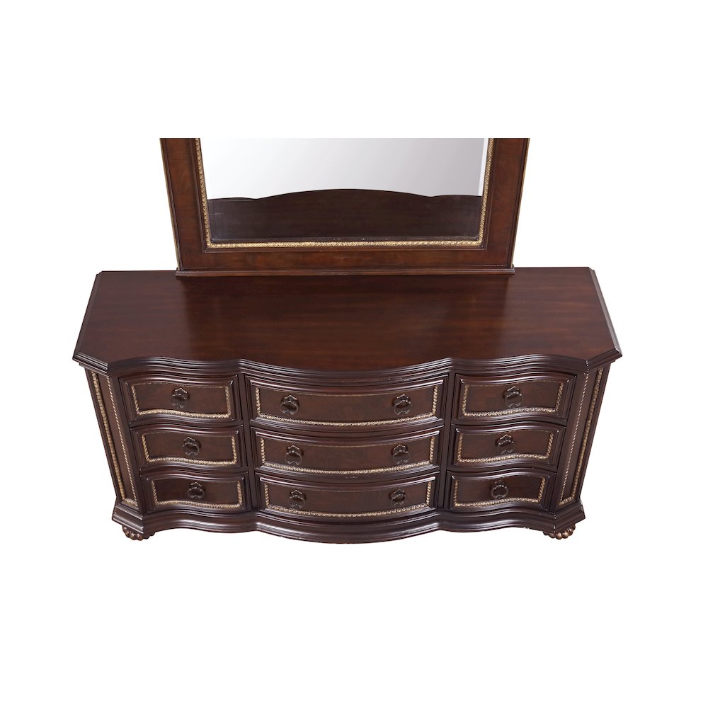 Glory Furniture Paris Dresser in Classic Cherry Color. Picture 9