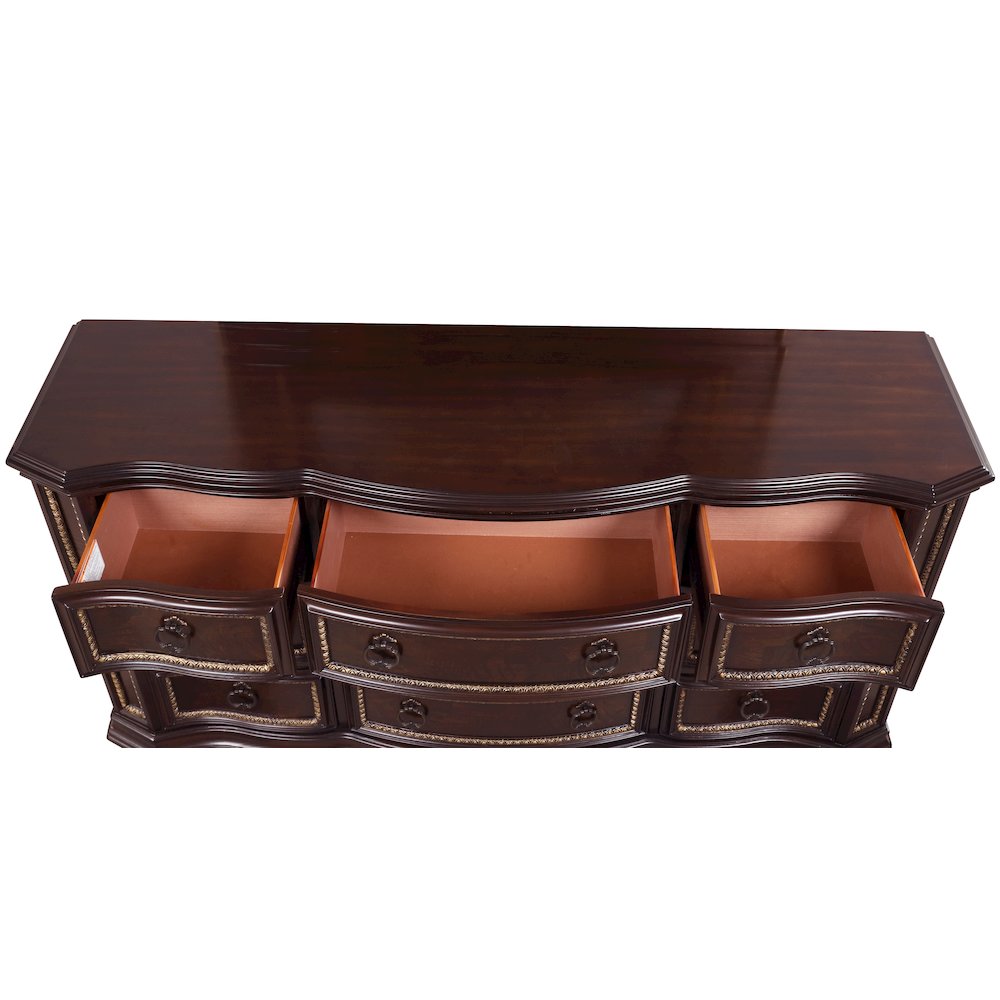 Glory Furniture Paris Dresser in Classic Cherry Color. Picture 10