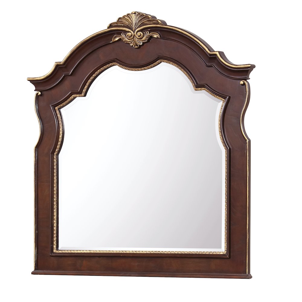 Glory Furniture Paris Mirror in Classic Cherry Color. Picture 1
