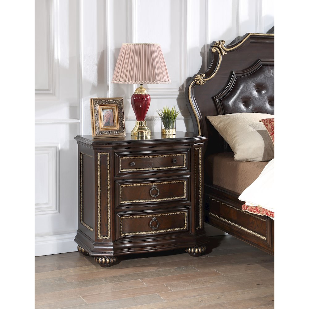 Glory Furniture Paris Night Stand in Classic Cherry Color. Picture 11