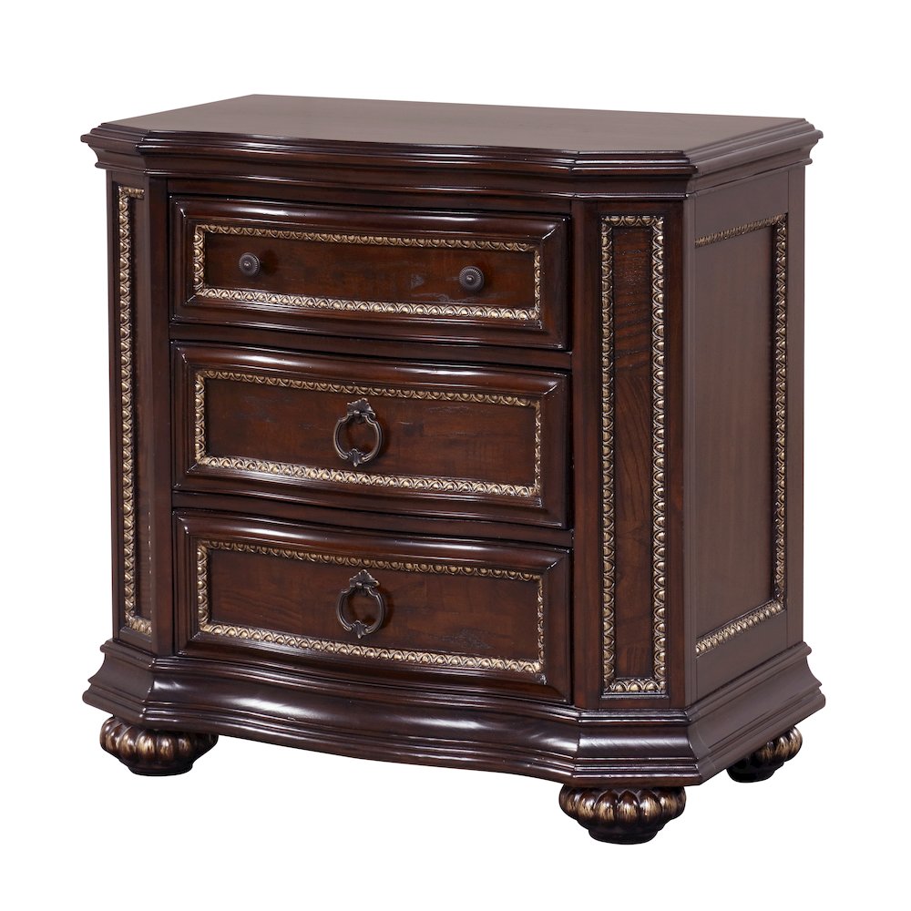 Glory Furniture Paris Night Stand in Classic Cherry Color. Picture 1