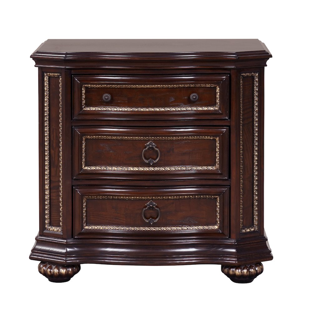 Glory Furniture Paris Night Stand in Classic Cherry Color. Picture 6