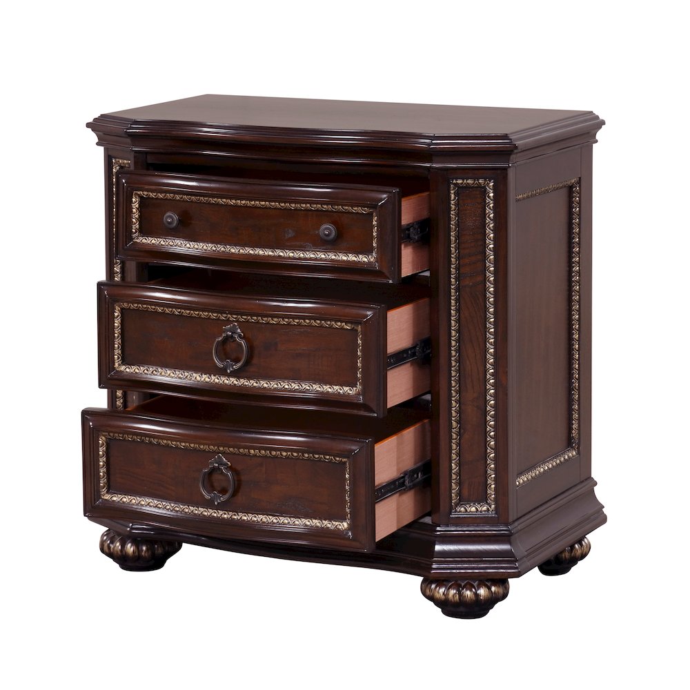 Glory Furniture Paris Night Stand in Classic Cherry Color. Picture 7