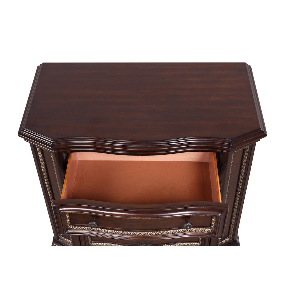 Glory Furniture Paris Night Stand in Classic Cherry Color. Picture 10