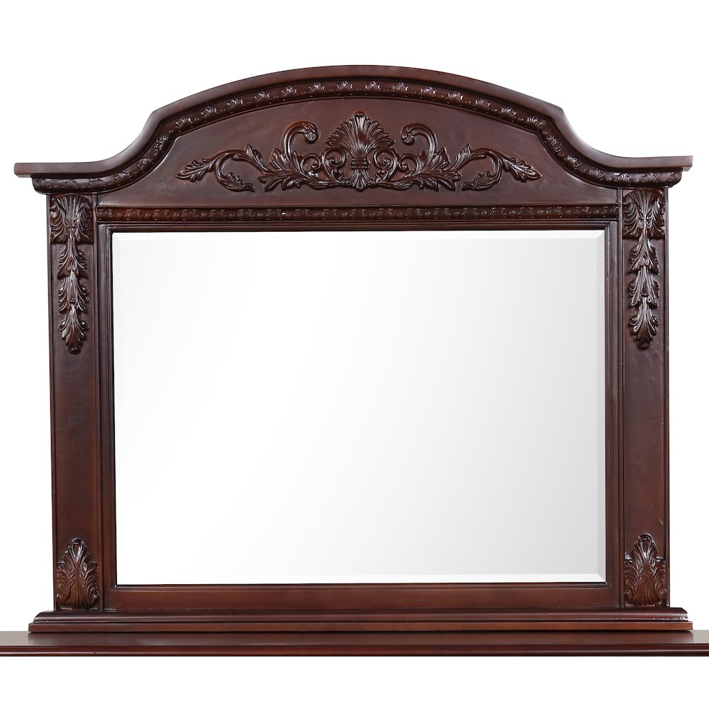 Glory Furniture Lyndon Mirror in Classic Cherry Color. Picture 2