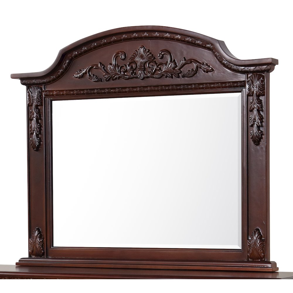 Glory Furniture Lyndon Mirror in Classic Cherry Color. Picture 3