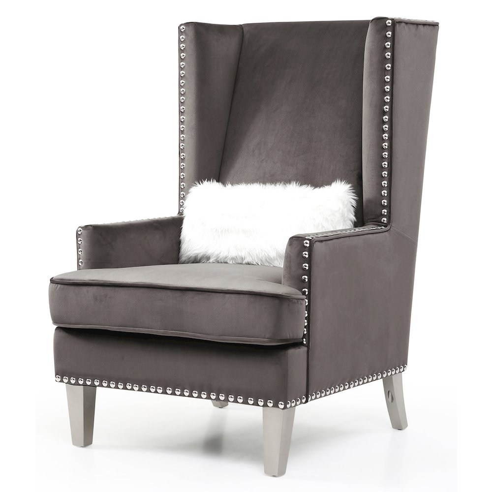 Glory Furniture Wilshire Accent Chair in Gray Color. Picture 1