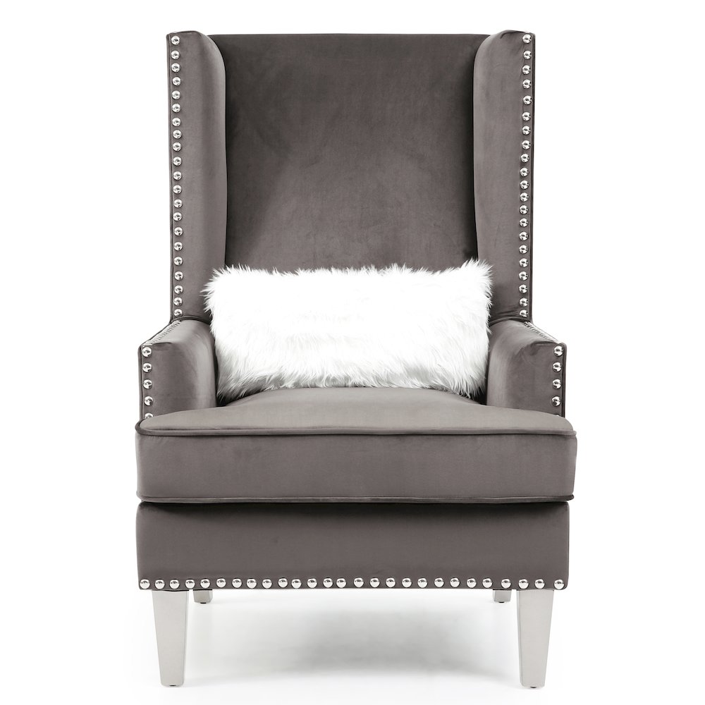 Glory Furniture Wilshire Accent Chair in Gray Color. Picture 2