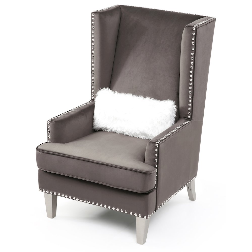 Glory Furniture Wilshire Accent Chair in Gray Color. Picture 3