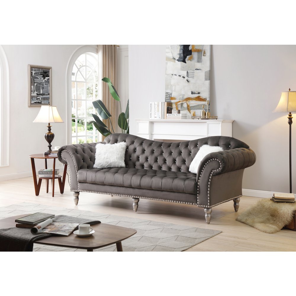 Glory Furniture Wilshire Sofa in Gray Color. Picture 6