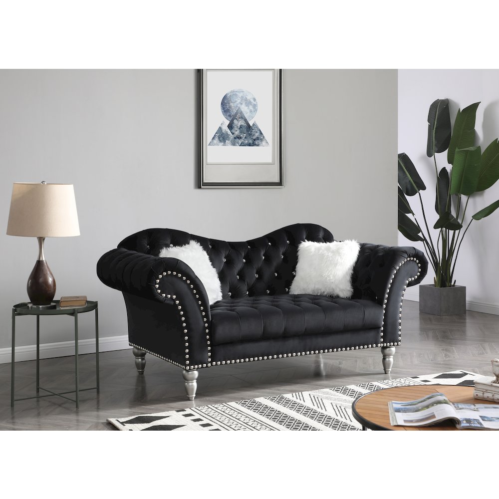 Glory Furniture Wilshire Loveseat in Black Color. Picture 6