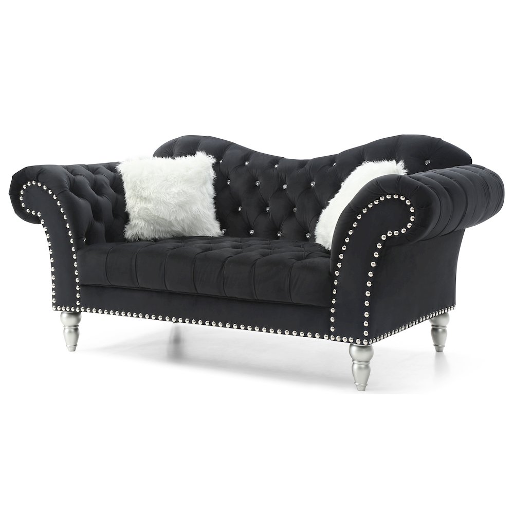 Glory Furniture Wilshire Loveseat in Black Color. Picture 4