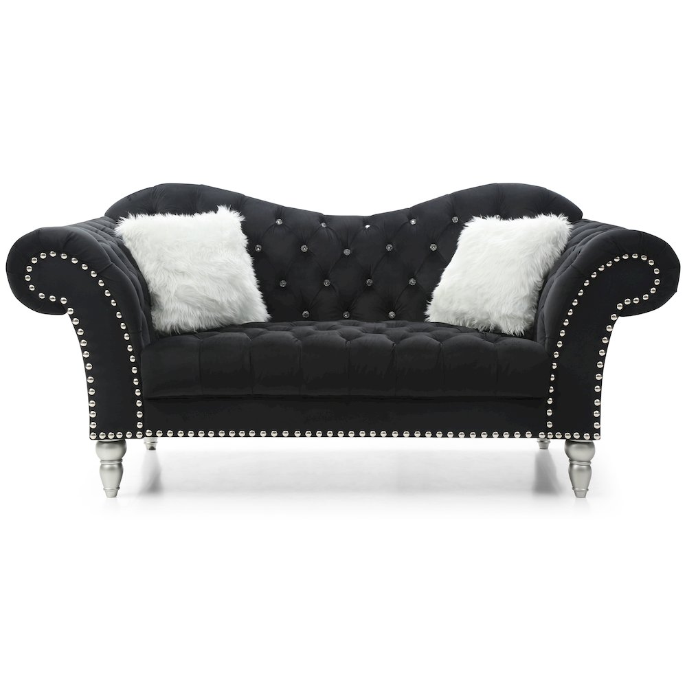 Glory Furniture Wilshire Loveseat in Black Color. Picture 1