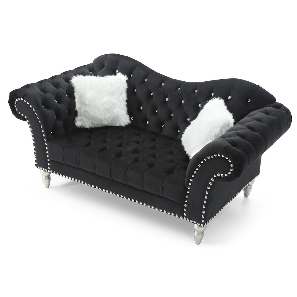 Glory Furniture Wilshire Loveseat in Black Color. Picture 2