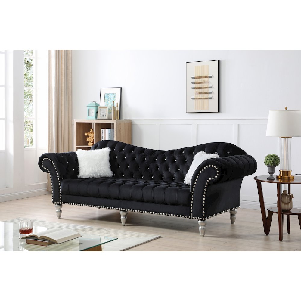 Glory Furniture Wilshire Sofa in Black Color. Picture 5