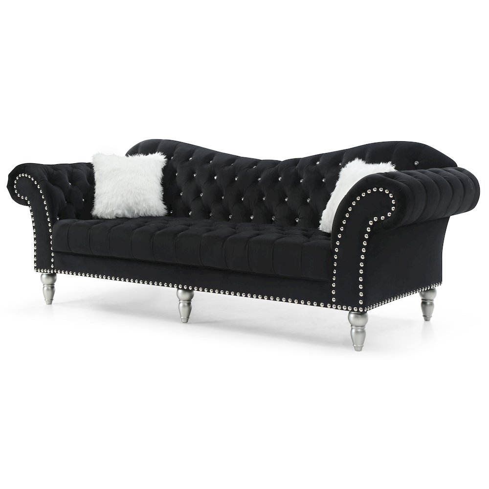 Glory Furniture Wilshire Sofa in Black Color. Picture 1