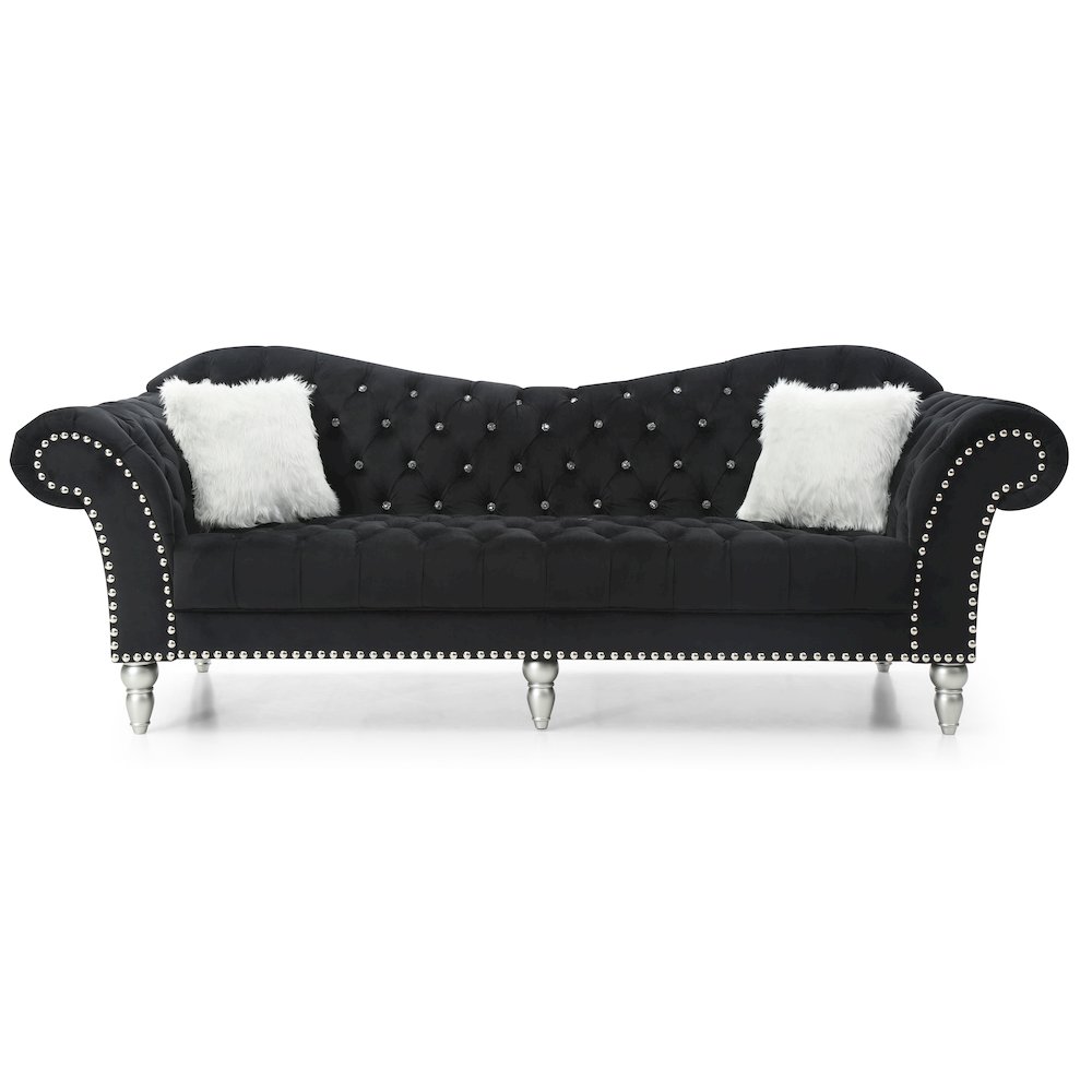 Glory Furniture Wilshire Sofa in Black Color. Picture 2