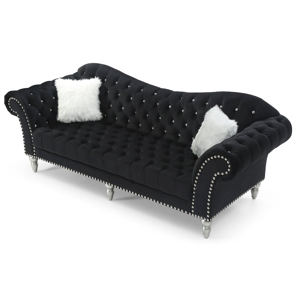 Glory Furniture Wilshire Sofa in Black Color. Picture 3