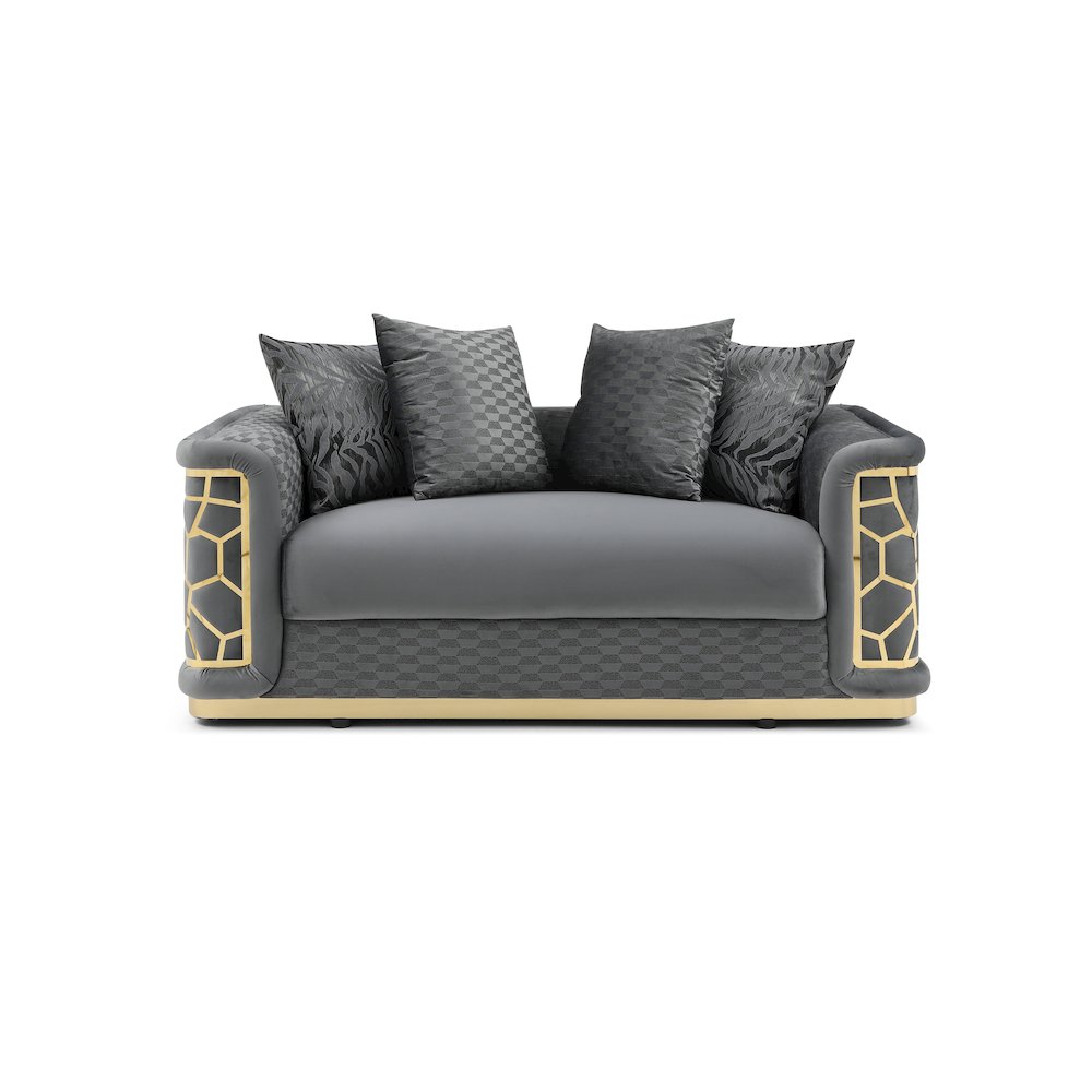Glory Furniture Talia Loveseat in Dark Gray Color. Picture 1