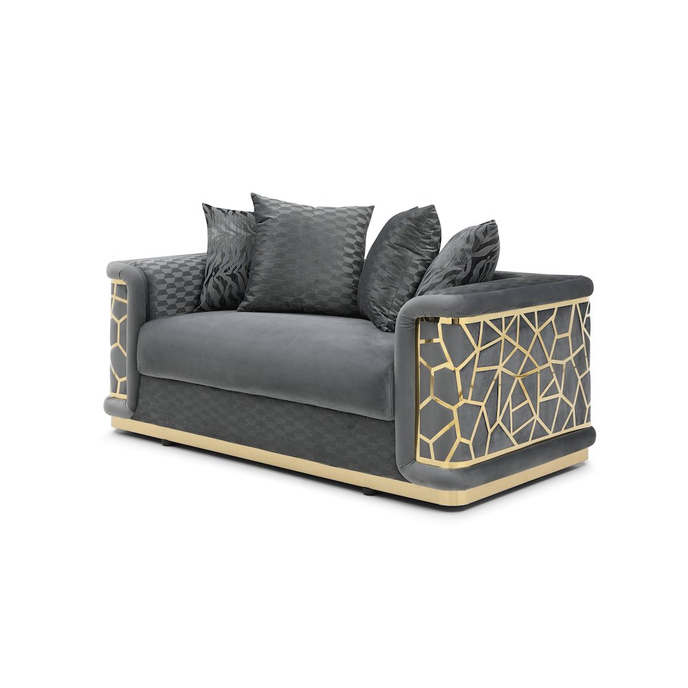 Glory Furniture Talia Loveseat in Dark Gray Color. Picture 2